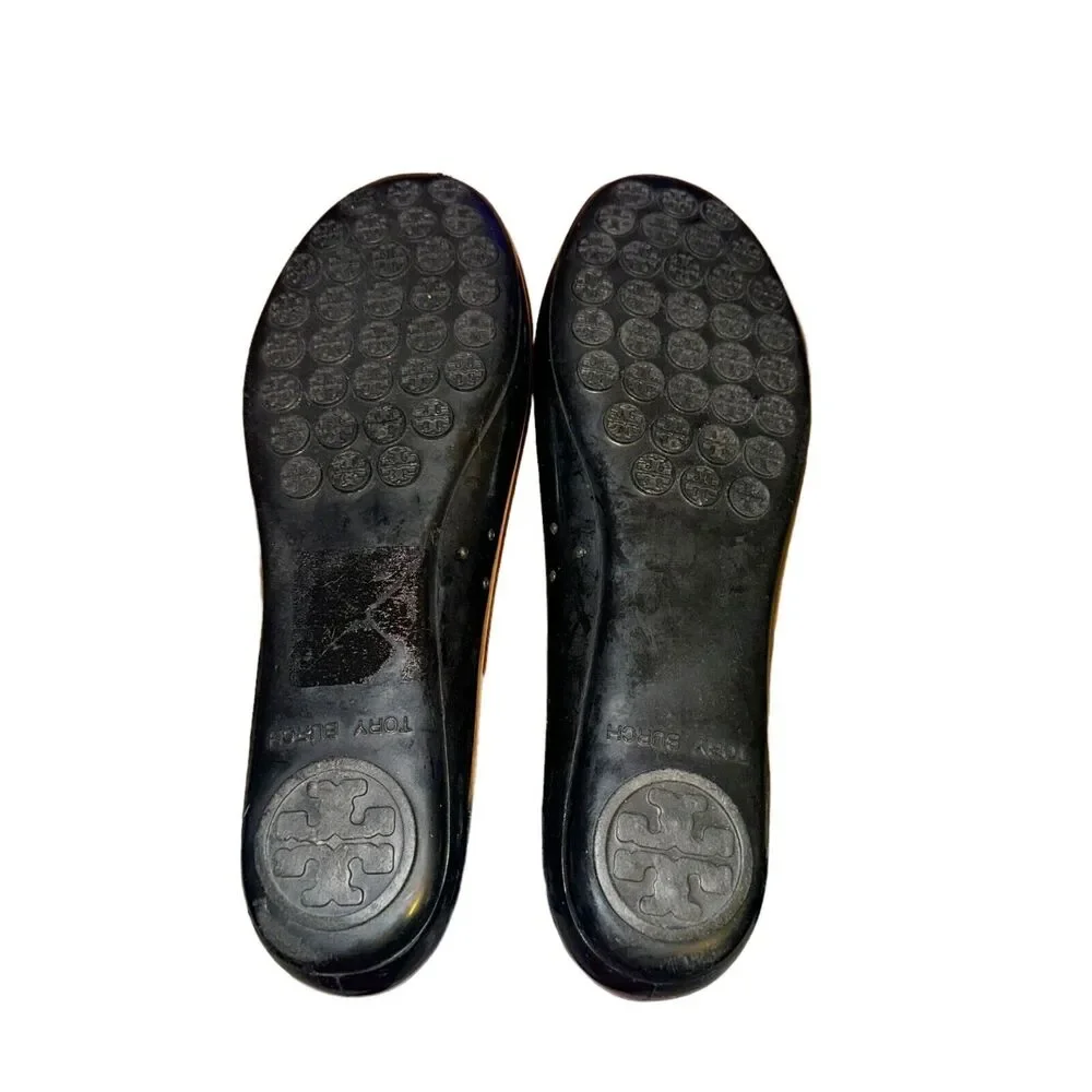 Tory Burch Reva Travel Ballet Flats Women's Size 7 Navy Blue Jelly Slip On Shoes